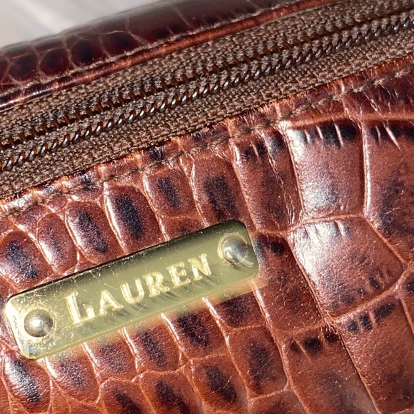 RALPH LAUREN Cocrodile Embossed Mini Baguette Bag - Picture 11 of 16